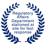 Certificate of Regulatory Affairs Department Stationed at site for last response